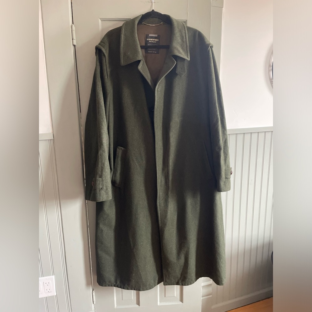 Vintage Lodenfrey Loden cloth Dark Green Trench Coat